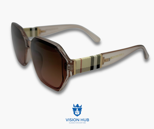 Burberry hexagonal shape (brown lens)